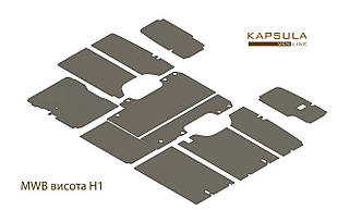 Обшивка стін + дверей + підлога VW Crafter середній W906 (2007-2023) L2 H1 H2ФК фанера