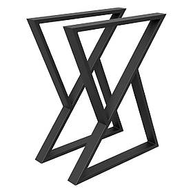 Комплект опор для столу з металу 600×60 мм, H 730 мм 2 шт Чорний