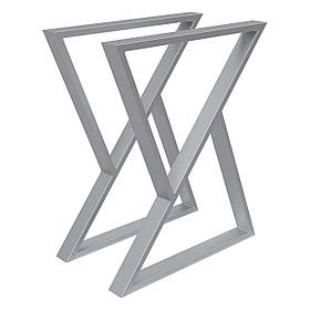 Комплект опор для столу з металу 600×60 мм, H 730 мм 2 шт Сатин