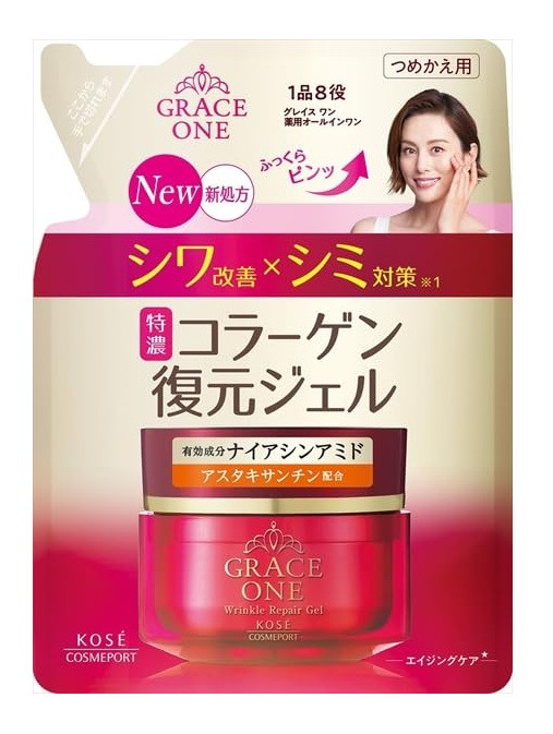 Kose Grace One Wrinkle Repair Gel Refill відновлюючий гель все в одному з ніацинамідом, рефіл 90 г, фото 1