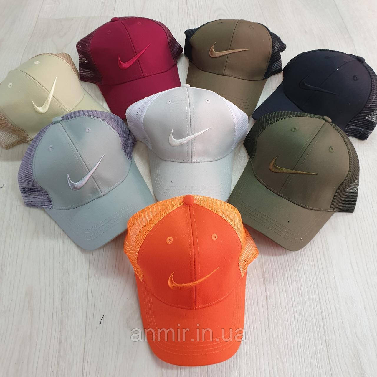 Кепка чоловіча літня NIKE із сіткою котон поліестер 58-60 см, кольору міксом
