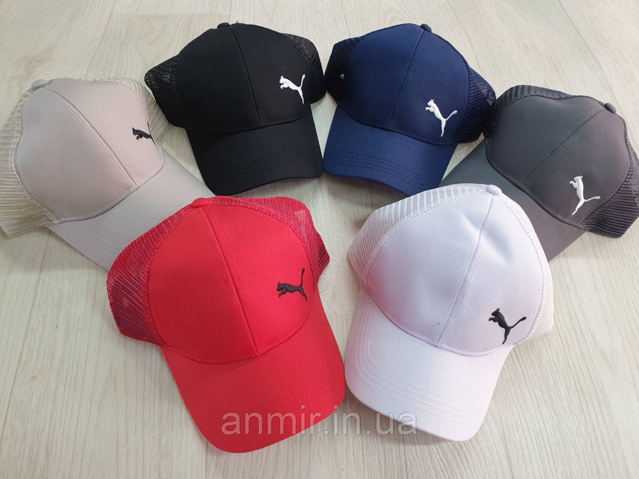 Кепка чоловіча літня PUMA із сіткою котон поліестер 58-60 см, кольору міксом