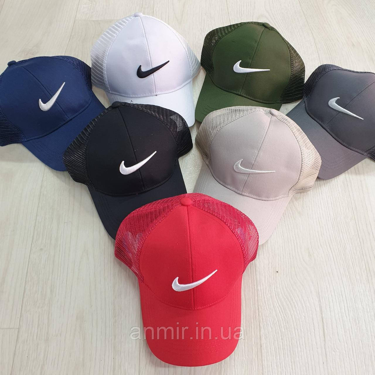Кепка чоловіча літня NIKE із сіткою котон поліестер 58-60 см, кольору міксом