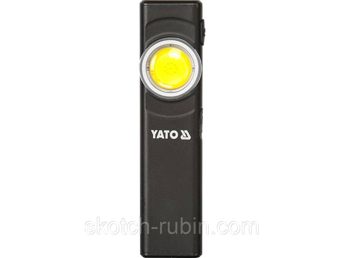 Ліхтар-міні діодний тонкий YATO від акумул. Li-Po 3.7 V 450 mA, освітл.- 500/ 300/ 100/ 30 Lm 8 режи