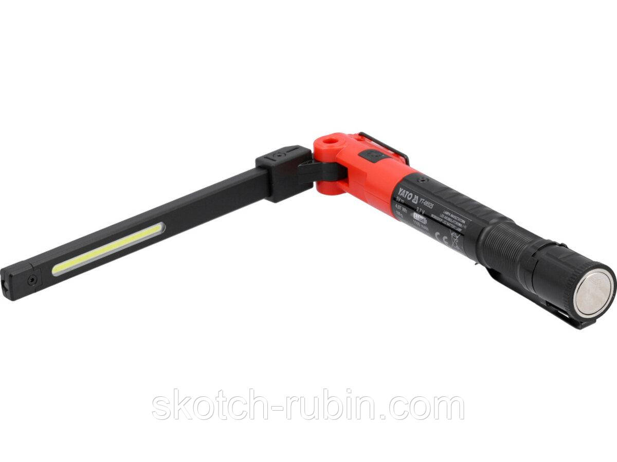 Світильник для майстернь діодний YATO COB/SMD LED акумул. 3,7 V 1,1 АГод, 5 Вт, макс.освітл.- 350 Lm