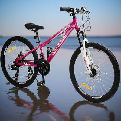 Підлітковий спортивний велосипед Рожевий гірський лисапед велик дівчинці Диски 26" 21 швидкість Сталева рама 13"