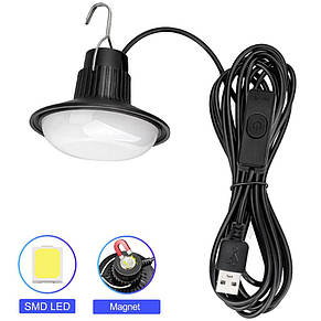 Світлодіодна переносна LED лампа 118L-19SMD, кабель 2.9 м, гачок, магніт, живлення від USB, фото 3