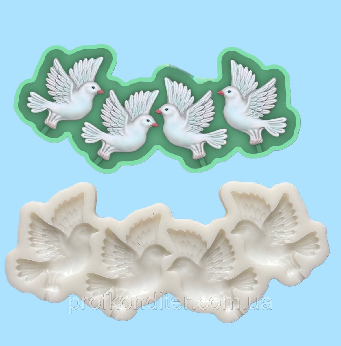 Ексклюзив. Силіконовий молд для шоколаду, мастіки, карамелі та ін "Голуби під шпажку №2", фото 1