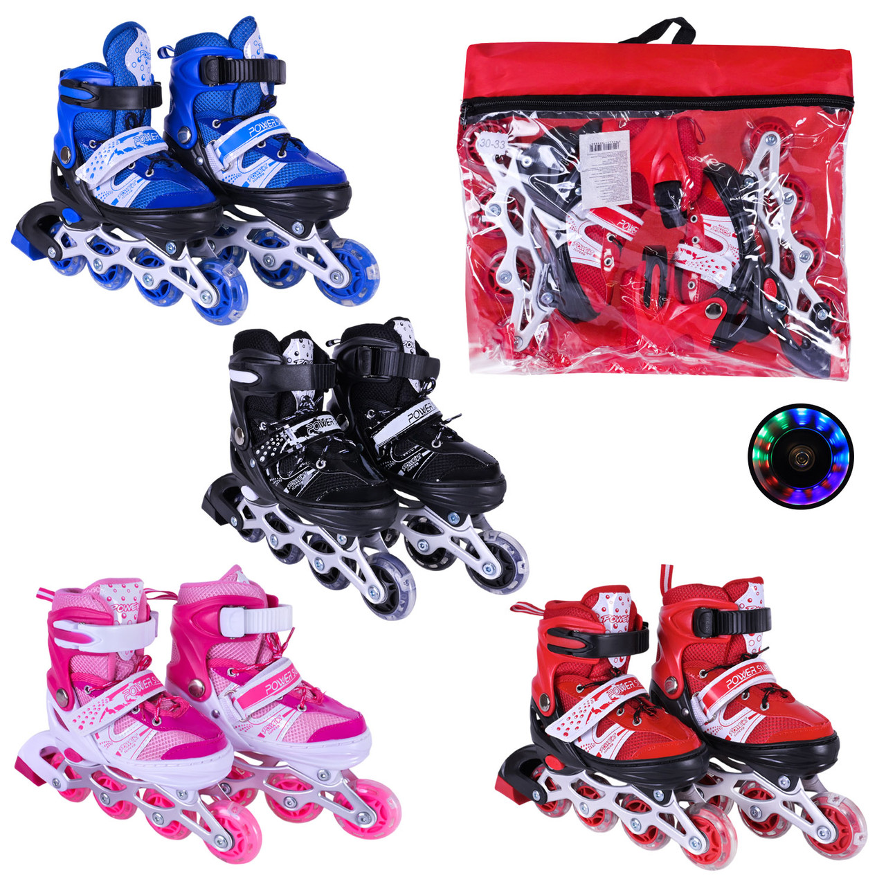 Роликові ковзани RL25501, розмір S, колеса PVC, фото 1