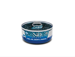 Беззерновий вологий корм Farmina N&D Grain Free Ocean Tuna Cod, Shrimp & Pumpkin тунець та креветки 70 г