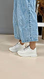 Жіночі трендові кеди на високій підошві білі 40 рр, фото 6