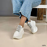 Жіночі трендові кеди на високій підошві білі 40 рр, фото 9