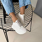Жіночі трендові кеди на високій підошві білі 40 рр, фото 8