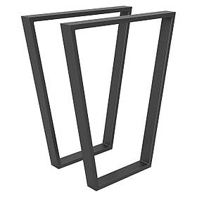 Комплект опор для столу з металу 600×60 мм, H 730 мм 2 шт Чорний