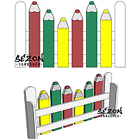 Паркан із дсп для дитячого садка, огорожа дитячої ігрової зони розмір секції 100*60 см Олівець ST-234