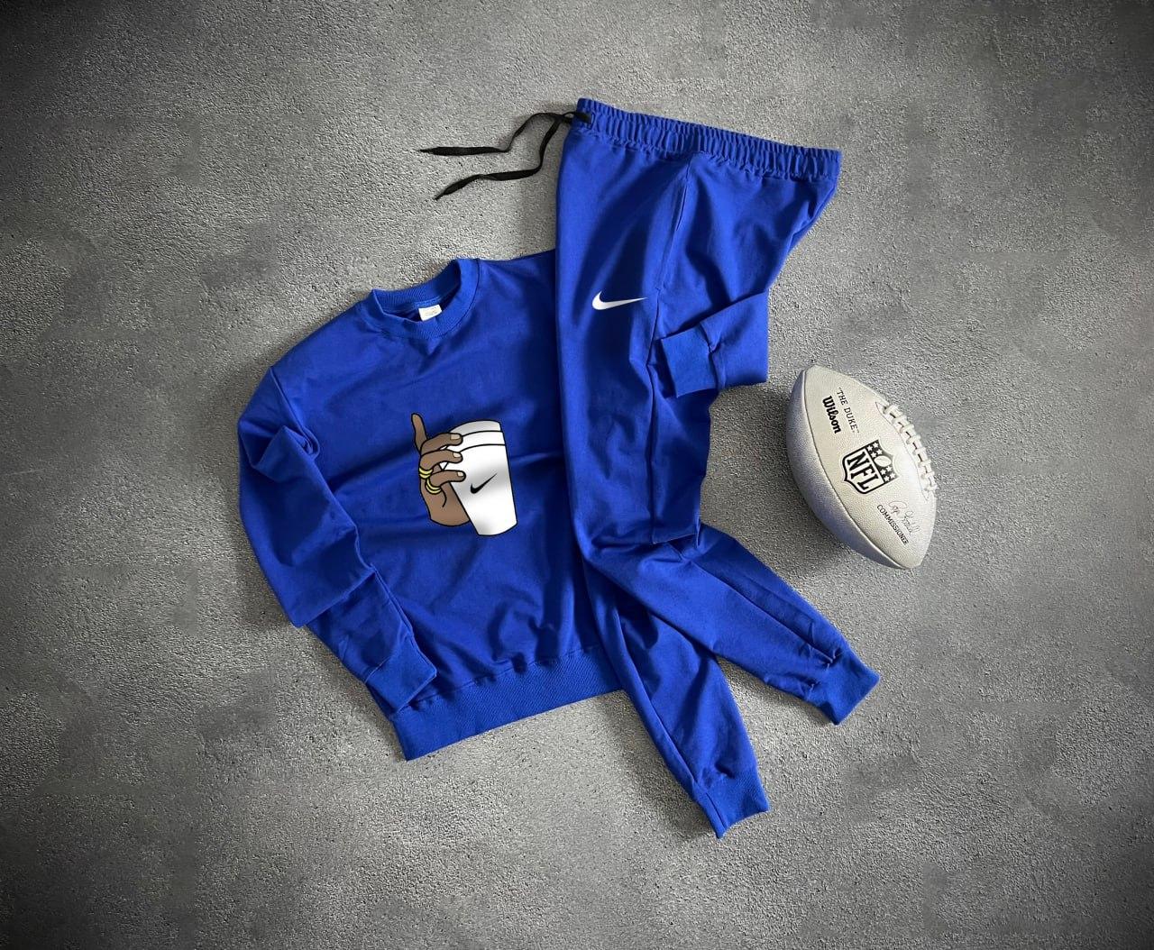 Спортивний костюм чоловічий Nike осінній весняний літній толстовка штани найк синій