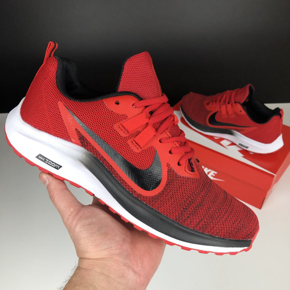 Чоловічі кросівки Nike Zoom Running сіточка стильні легкі червоні