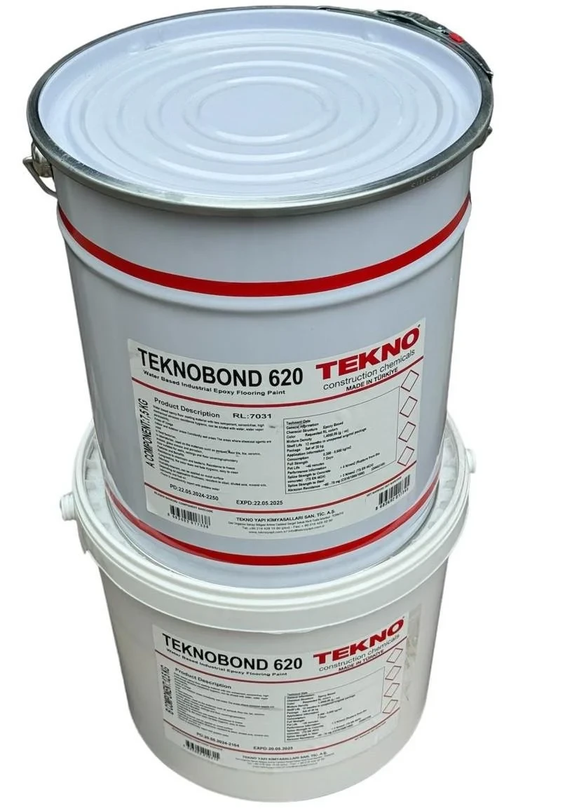 Епоксидна фарба для бетонних підлог паропроникна Teknobond 620 сіра (RAL 7001) 20 кг, фото 1