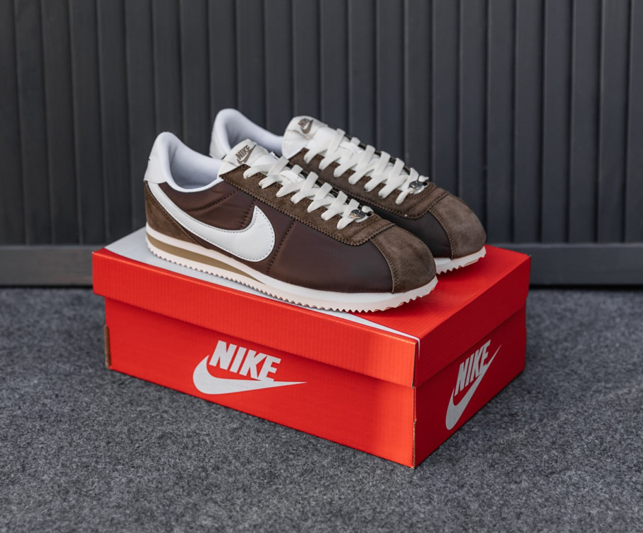 Чоловічі кросівки Nike Cortez Brown коричневі Найк Кортез замша нейлон