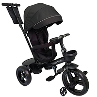 Дитячий триколісний велосипед коляска Turbo Trike MT 1001-1 Elegant Black, велосипед з ручкою для батьків
