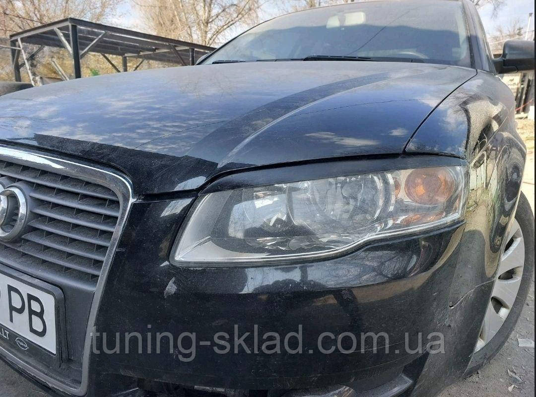 Вії на фари Audi A4 B7 накладки бровки 2004-2008 комплект 2 шт., фото 1