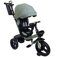 Дитячий триколісний велосипед коляска Turbo Trike MT 1001-1 Frost Green, велосипед з ручкою для батьків
