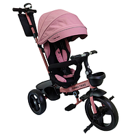 Дитячий триколісний велосипед коляска Turbo Trike MT 1001-1 Mauve Pink, велосипед з ручкою для батьків