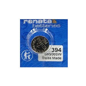 Годинникова батарейка 394 / SR 936 SW / AG9 Renata Silver Oxide (1.55v) 1шт.