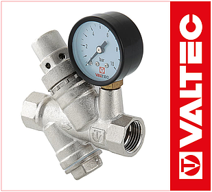 Редуктор тиску води Valtec з фільтром і манометром 3/4 VT.082.N