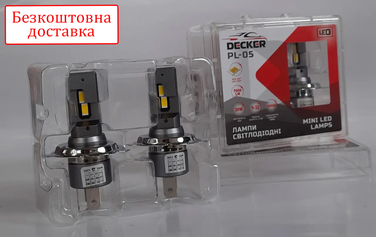 Лампи LED H4 DECKER PL-05 5000K 7000Lm 12v 24v