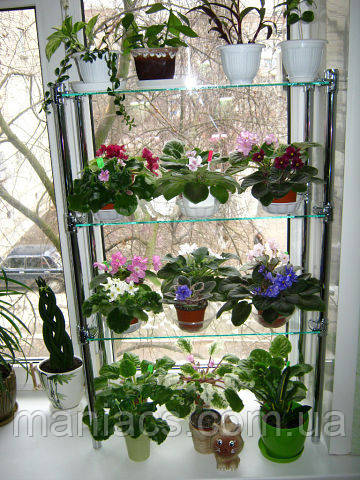 Стелаж віконний-1, підставка для квітів на 3 полиці
