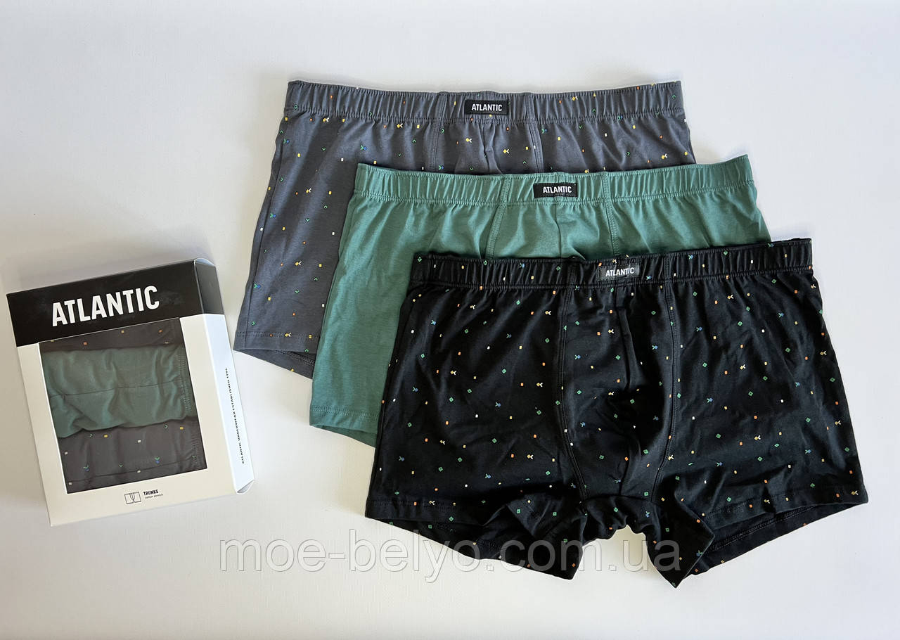 Чоловічі труси боксерки atlantic 3MH-204 набір 3 шт