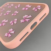 Чохол для Apple iPhone 11 матовий чохол із принтом бантиків на телефон айфон 11 персиковий q03u, фото 4