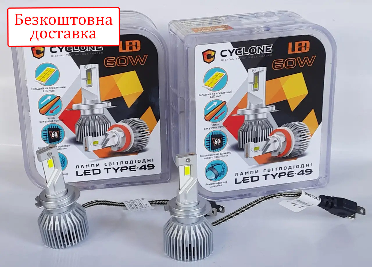 Лампи LED Cyclone H7 type-49 6000k 17500Lm 60W
