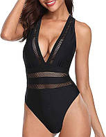 Жіночий суцільний купальник з сіточкою р.M (р.44)