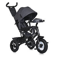 Дитячий триколісний велосипед графітовий коляска Turbo Trike MT 1006-2, велосипед з ручкою для батьків