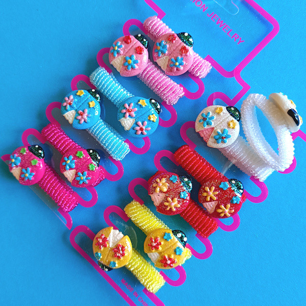 Гумка для волосся 12 шт. різні кольори, сонечко, фото 1