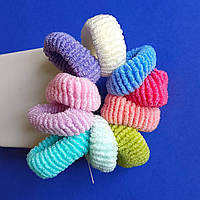 Резинки для Волосся 10 шт 55х26 мм Махрова Світло Пастельний