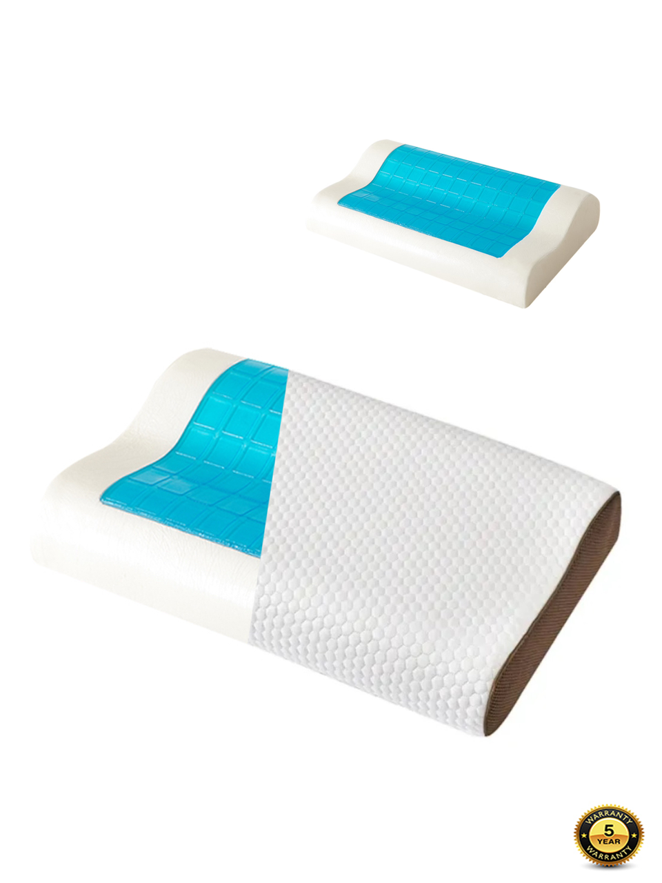 Ортопедична подушка для сну з охолоджуючим гелем і ефектом пам'яті Memory Foam 60x40 см Силіконова ортопедична подушка, фото 1