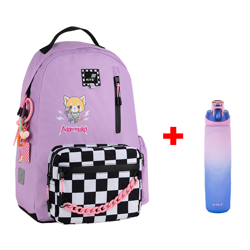Рюкзак Kite Education teens Aggretsuko AR25-949M + пляшка в подарунок