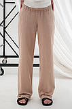 Стильні лляні штани для майбутніх мам з еластичним поясом Naina розмір S Юла Мама Бежевий, фото 8