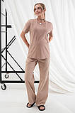 Стильні лляні штани для майбутніх мам з еластичним поясом Naina розмір S Юла Мама Бежевий, фото 2