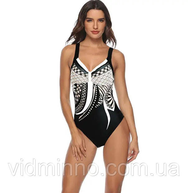 Суцільний закритий злитий жіночий купальник р.XXL (50-52), м'яка чашка