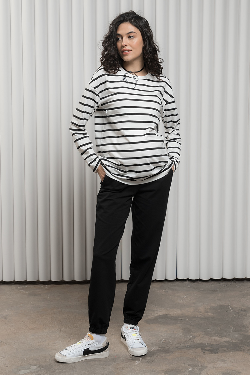 Щільні спортивні штани - джогери для майбутніх мам із трикотажу Dido розмір S (44) Юла Мама Чорний, фото 1