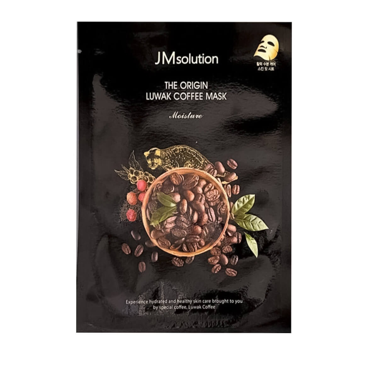 Тонізуюча тканинна маска з кофеїном та копі-лувак JMsolution The Origin Luwak Coffee Mask