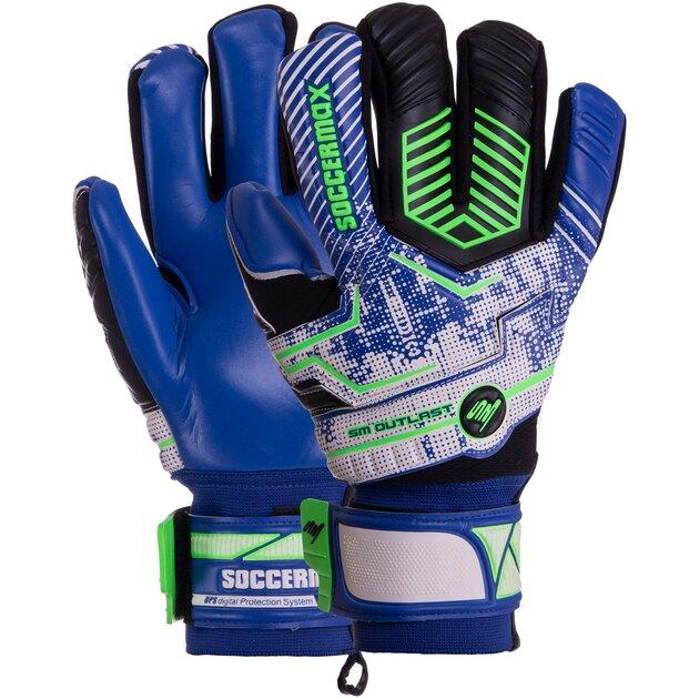 Рукавиці воротарські професійні із захистом пальців SOCCERMAX GK-002