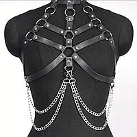 Портупея Plus Size из экокожи с цепями