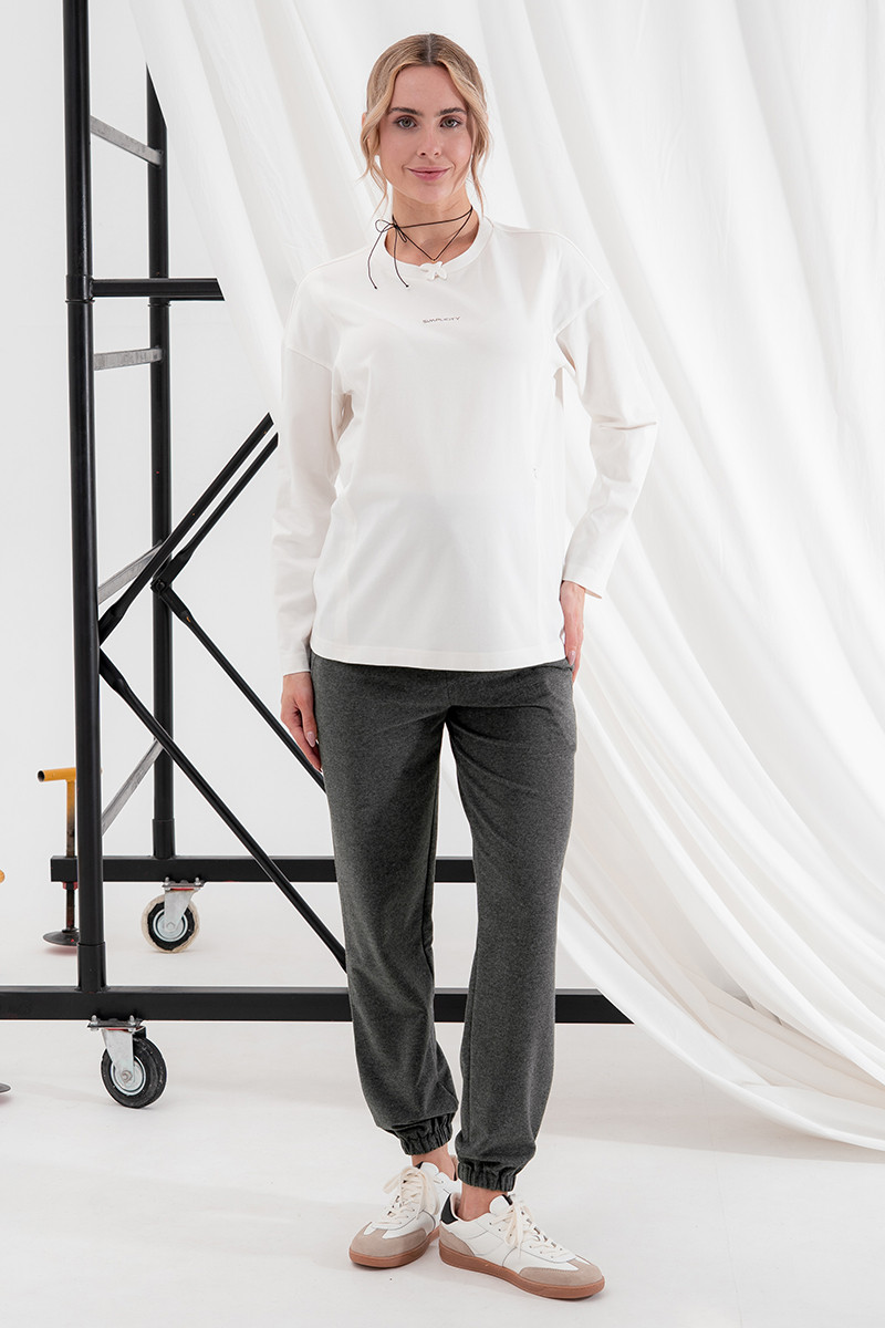 Комфортні спортивні джогери для вагітних із щільного трикотажу Elis розмір S (44) Юла Мама Антрацит, фото 1