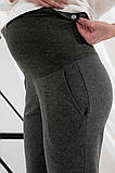Комфортні спортивні джогери для вагітних із щільного трикотажу Elis розмір S (44) Юла Мама Антрацит, фото 8