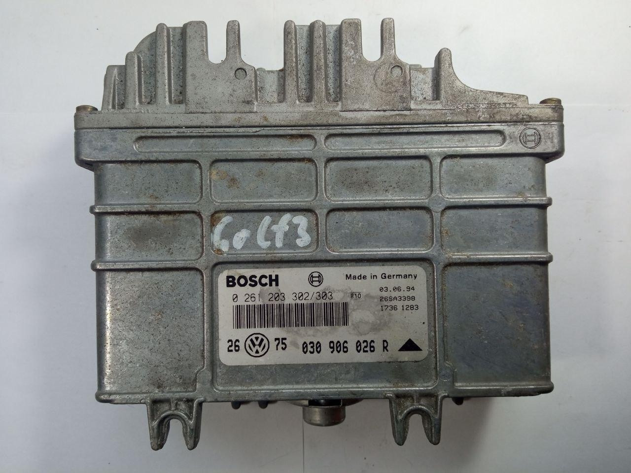 Електронний блок керування Volkswagen Golf3 Bosch 0 261 203 302/303 / 0261203302/303 / 26/75 / 030 906 026 R / 030906026R, фото 1